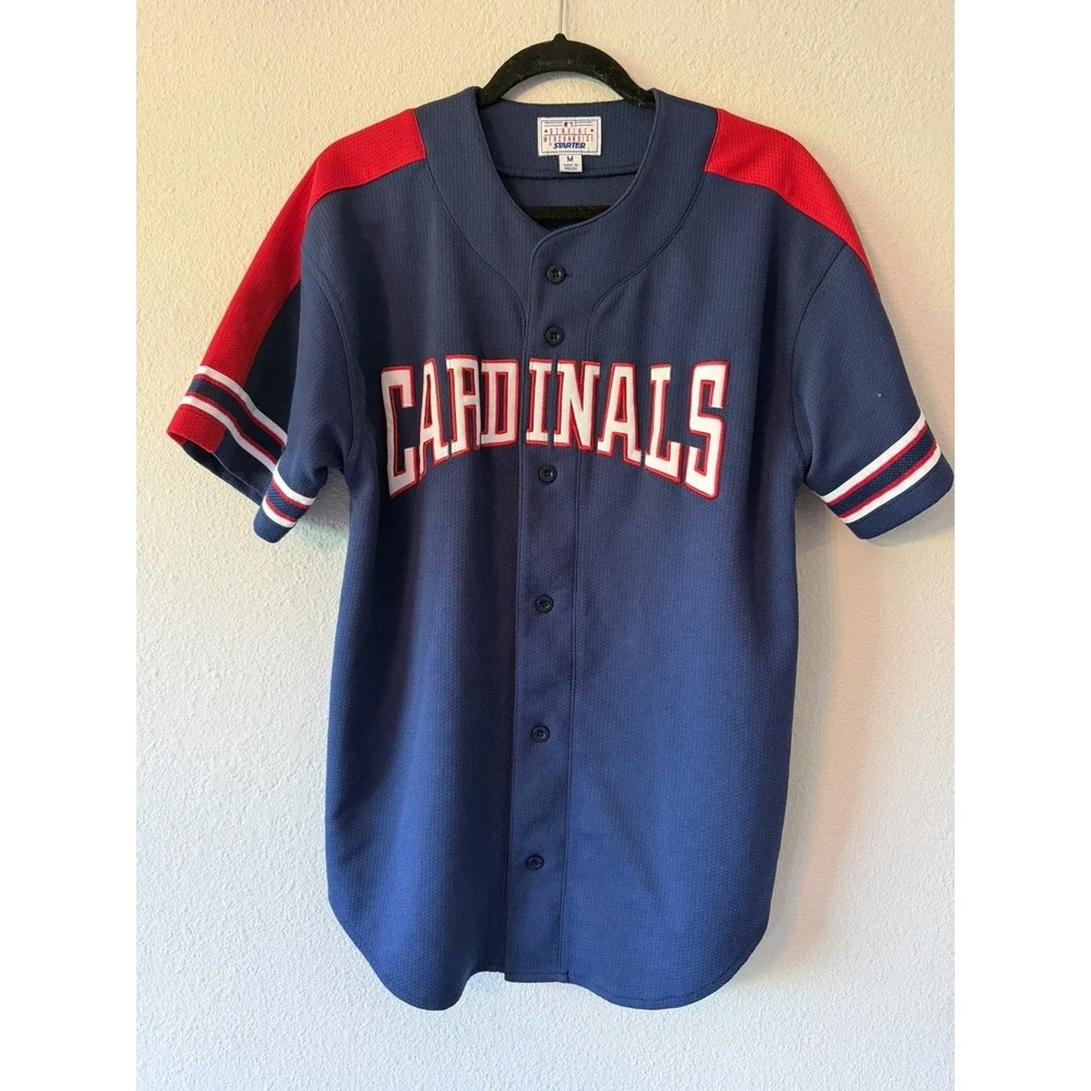 Vintage Cardinals Baseball Jersey By Starter Red White Blue Size Medium‎